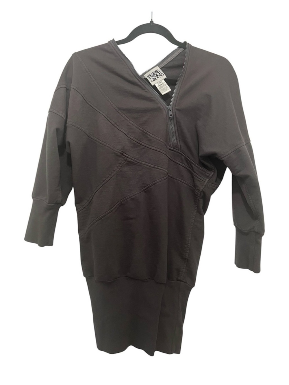 Prairie Underground Half Zip Asymmetrical Sweatshirt Mini Dress Size Small